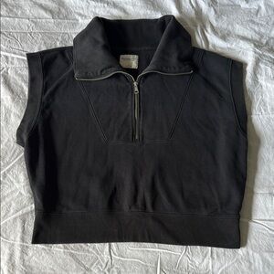 Abercrombie Sleeveless Collar Zipper Top